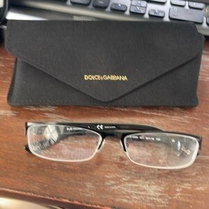 Dolce & Gabbana D&G5069 401 clear black green half rim eyeglasses 52-16-135 case